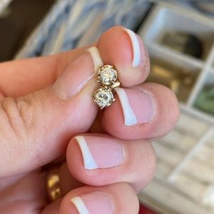 Diamond earrings, sterling silver